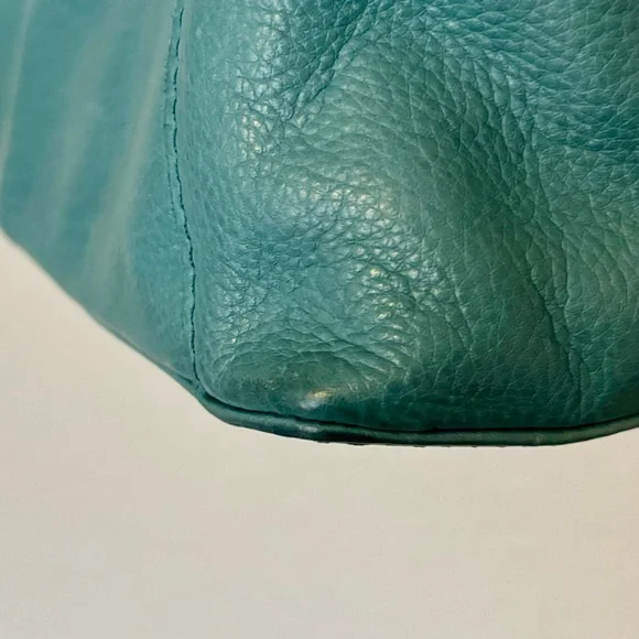 American Leather Co. Ada Triple Entry Satchel Crossbody Hobo Teal Medium - Picture 5 of 10